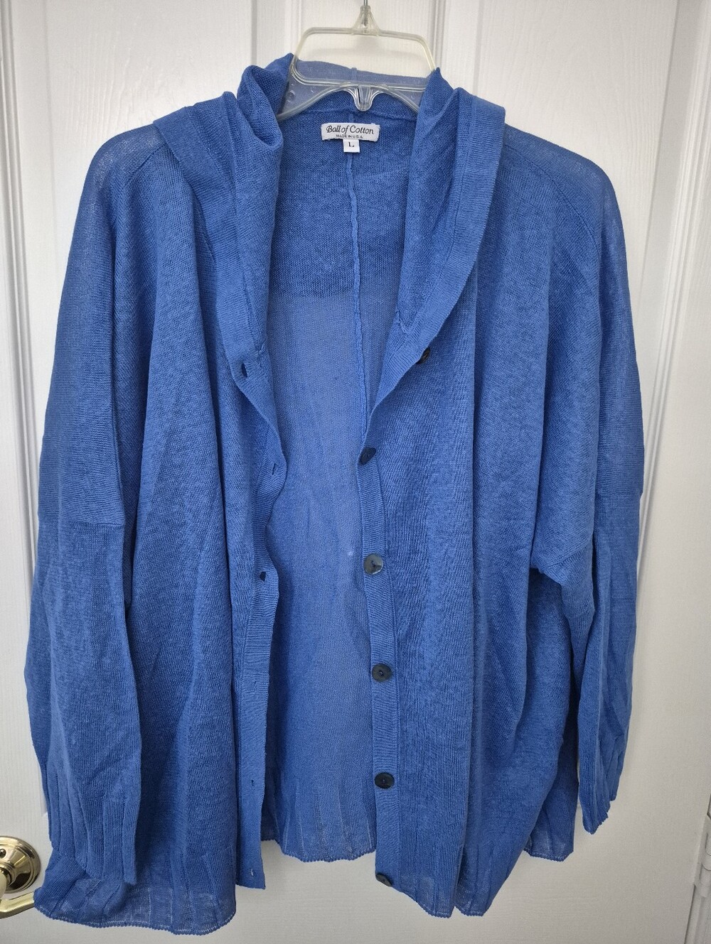 Blue Cardigan Button Down Hoodie